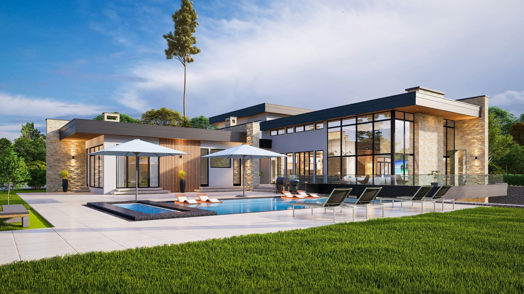 Modern Lower Mainland custom home with pool — Quantum Platinum Developments build